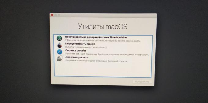Jak zrychlit počítač pro MacOS: zvolte „Reset MacOS»