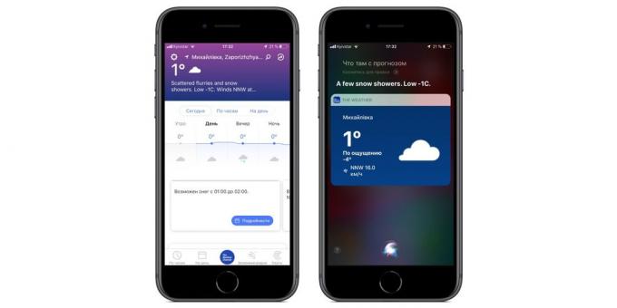 Povolené aplikace rychlé příkazy Siri v IOS 12: Weather Channel