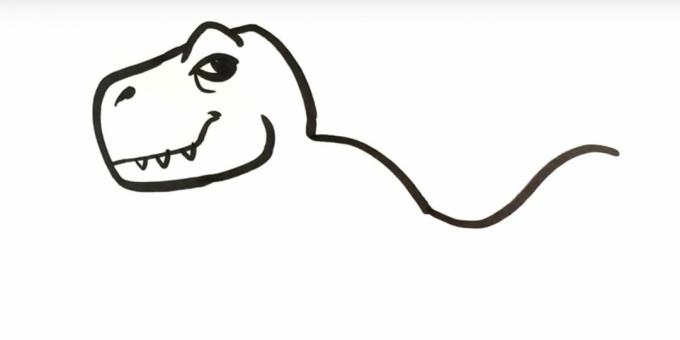 Jak nakreslit dinosaura: zobrazte zadní a část ocasu