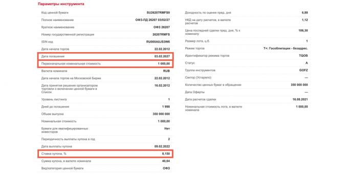 Emitent OFZ, ministerstvo financí, je povinno zveřejnit hlavní charakteristiky dluhopisu: termíny, data, úrokové sazby a mnoho dalšího.