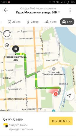 „Yandex. Pro „města: taxi
