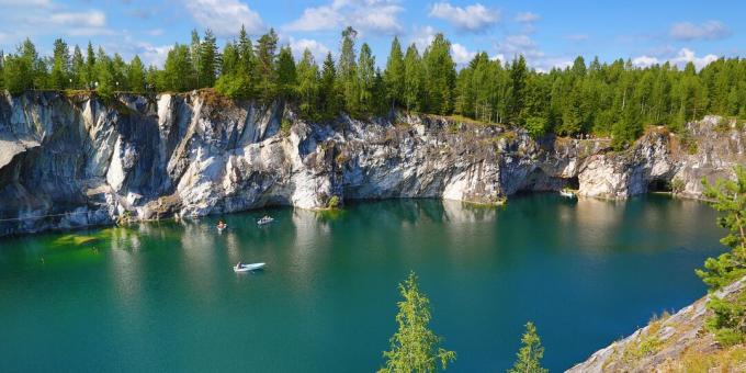 úžasná místa v Rusku: horský park "Ruskeala", Karelia