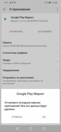 Chyba Play Google: odstranění Play Google Update