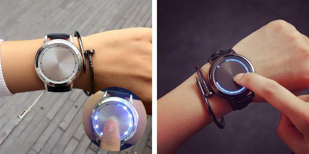 Náramkové hodinky s LED diodami