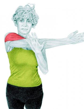 Anatomie natahování: protažení boční rameno