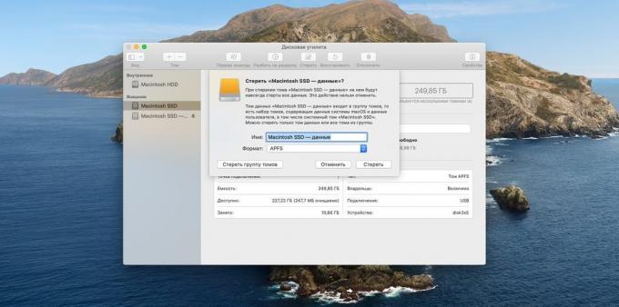 Jak zrychlit počítač pro MacOS: Otevřete „Disk Utility“ a formátování SSD