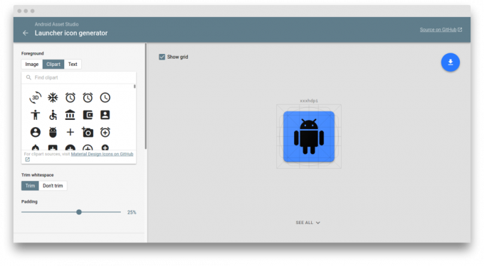 Android Asset Studio: tvorba ikon