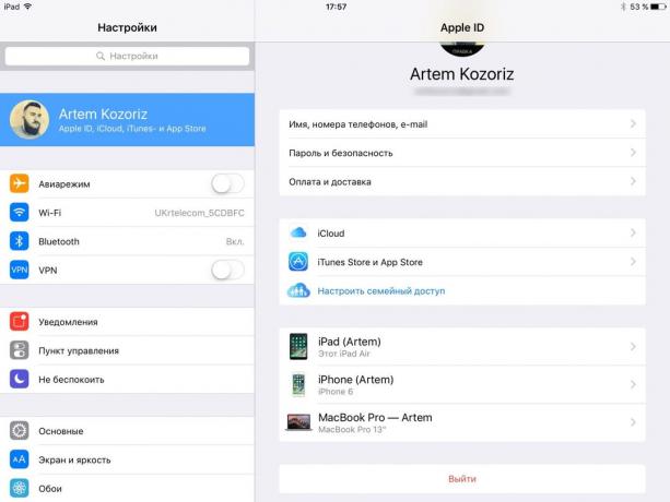 iPad Prodej: Vypadni z účtu, iCloud