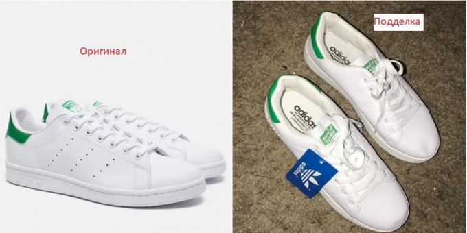 Originální a padělané boty Adidas