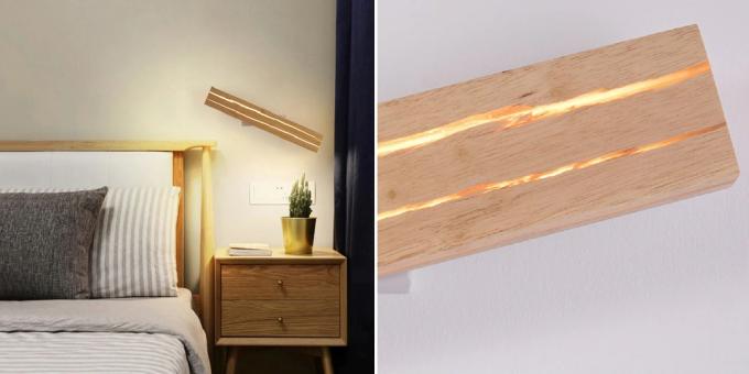 Dřevěné bytové doplňky: nástěnná lampa 
