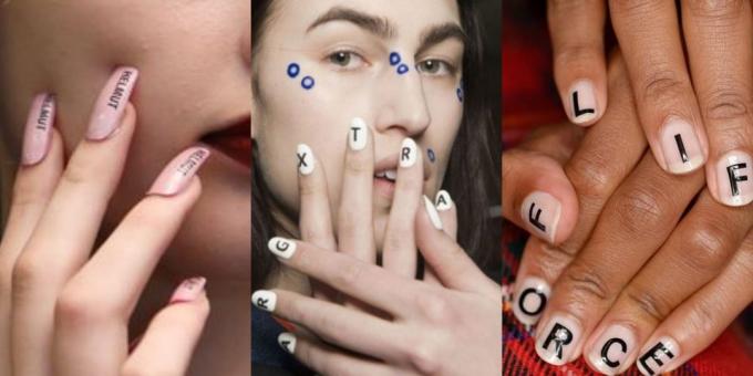 Fashion Nails 2018: Manikúra s písmeny