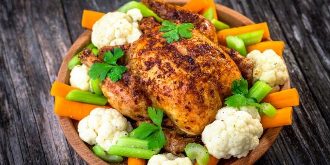 Jak plnit kuře: Plněné kuře s mrkví a celerem