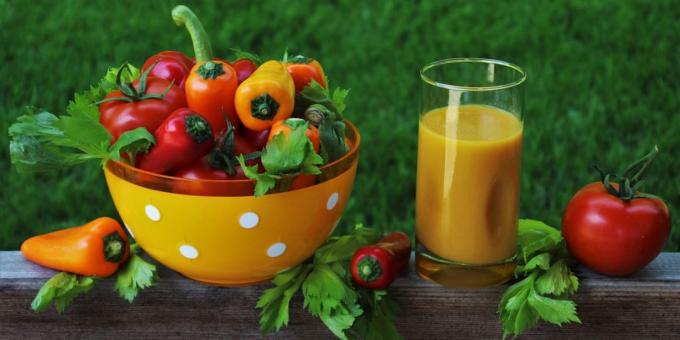 čerstvé šťávy recepty: Zelenina čerstvá paprika a okurka