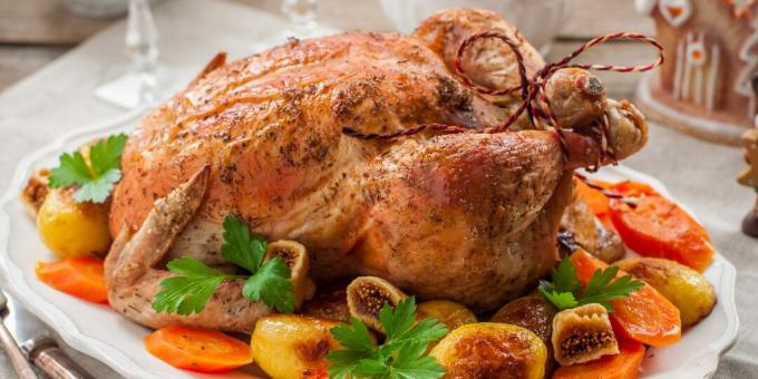 Jak vařit plněné kuře a brambory