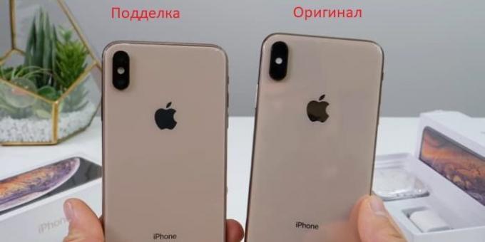 Originální a falešné Apple smartphony