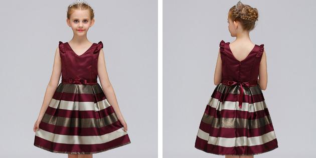 Dětské šaty na výstupu: pruhované šaty se sukní