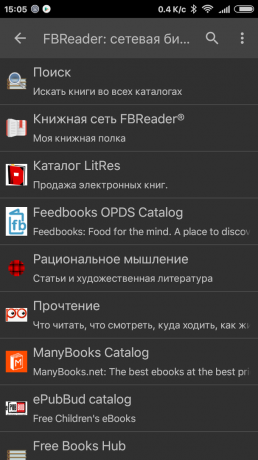 FBReader: síťové knihovny