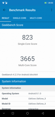 Přehled smartphone Ulefone X: GeekBench