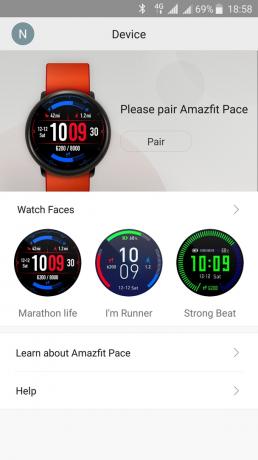 Xiaomi Amazfit Pace: Práce s aplikací