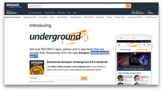 Amazon Podzemní app - aplikace pro Android zdarma