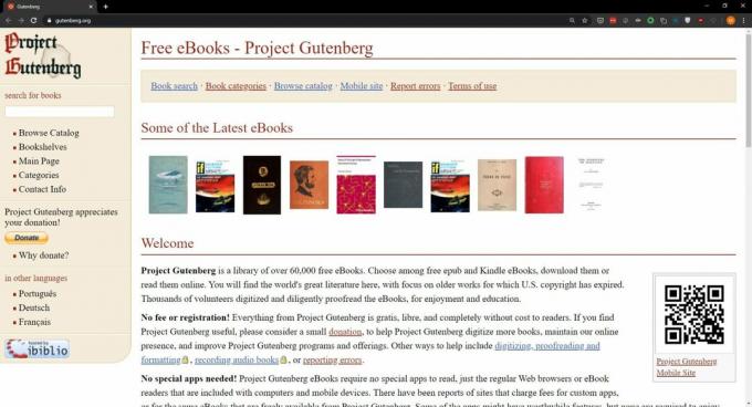 Kam stahovat knihy: Project Gutenberg