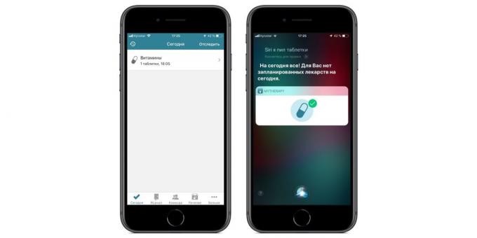 Povolené aplikace rychlé příkazy Siri v IOS 12: připomenutí o užívání léku