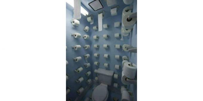 toaletní design: papír na stěnách