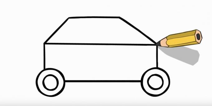 Jak nakreslit policejní auto: nakreslete horní část vozu