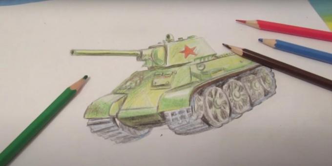 Tanková kresba pastelkami