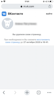 Jak obnovit stránku VKontakte nebo přístup na ni