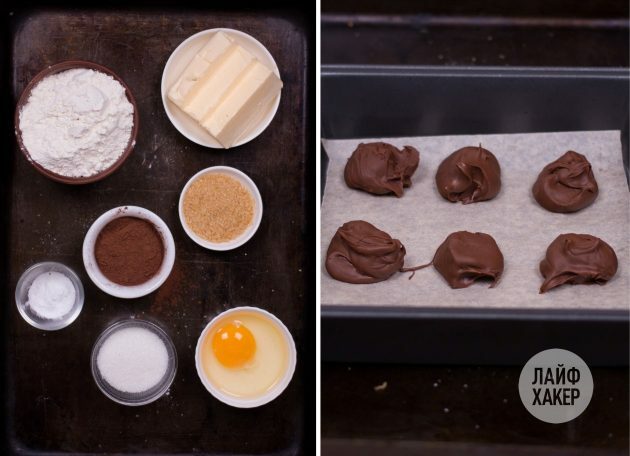 Připravte přísady pro čokoládové fondánové sušenky: 