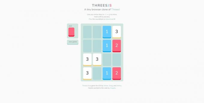 Zdarma logické hry online: Threes JS