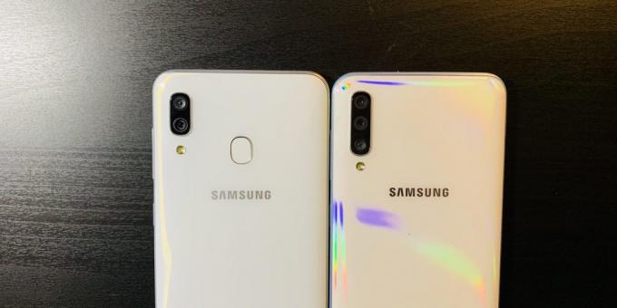 Samsung Galaxy A30 a Samsung Galaxy A50: Zadní panel