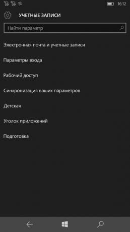 Lumia 950 XL: účty
