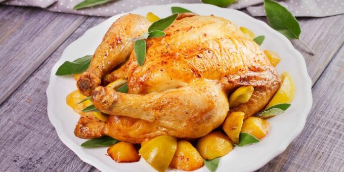 Jak plnit kuře: plněné kuře s citronem a pomerančem