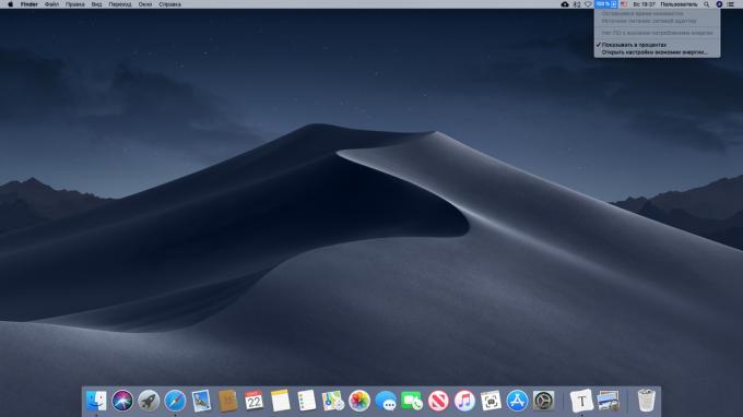 Konfigurace na Mac ukazují procento baterie