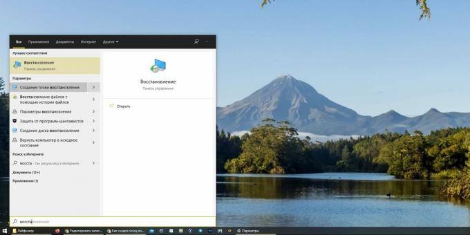 Bod obnovení systému Windows 10
