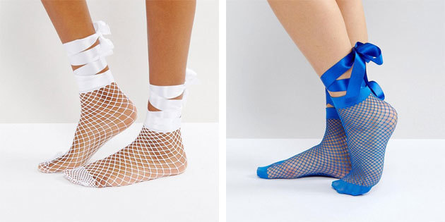 Krásné ponožky: ponožky se saténovou mašlí