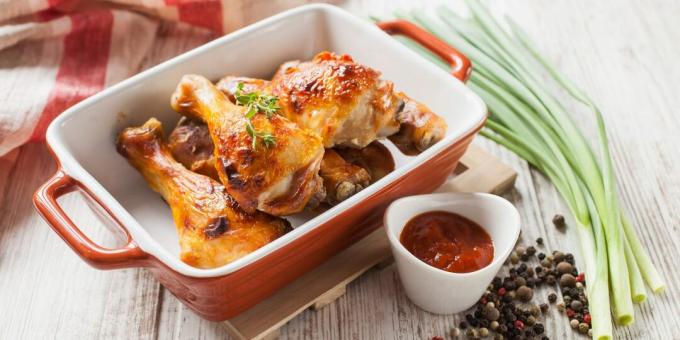 Kuře se skořicí, hořčicí a česnekem pečené v troubě