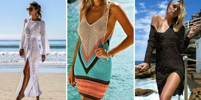 Pletené plážové šaty