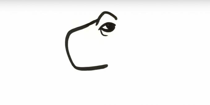 Jak nakreslit dinosaura: nakreslete obočí a oko
