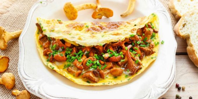 Omeleta s liškami, tymiánem a rozmarýnem