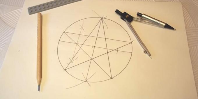 Jak nakreslit hvězdu pomocí kompasu a pravítka