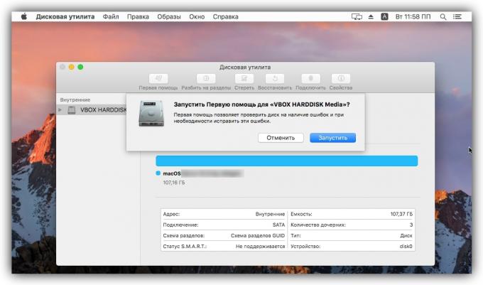 Jak smažu soubor v MacOS: spustit „Disk Utility“