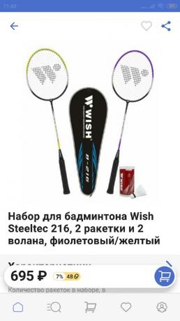 Online nakupování: sada badminton