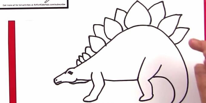 Jak nakreslit Stegosaurus: přidejte nohy a talíře