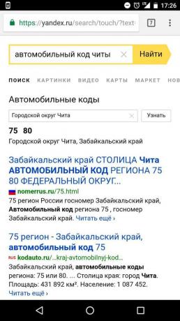 „Yandex“: vyhledat kód regionu