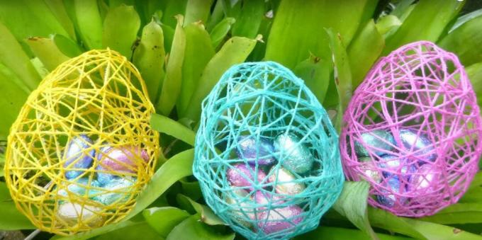 DIY řemesla na Velikonoce: vejce z nití