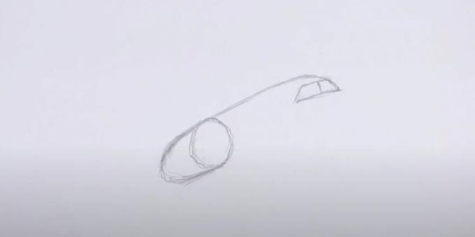 Jak nakreslit letadlo: nakreslete čelní sklo a motor
