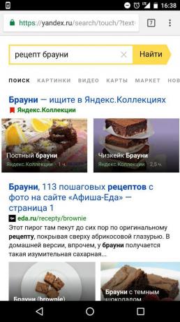„Yandex“: možnosti recept vyhledávání